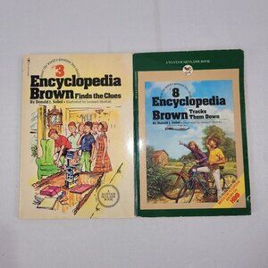 Encyclopedia Brown Vintage 1970s Softcover Childrens Book Lot 2 by Skylark Novel